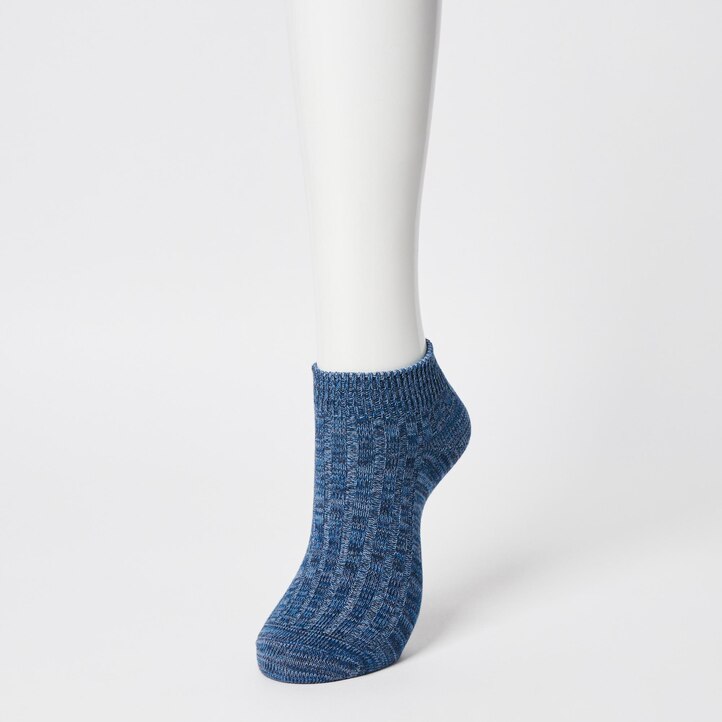 UNIQLO Mixed Yarn Ribbed Short Socks Three Pairs Rosa | 32BSDLWIF