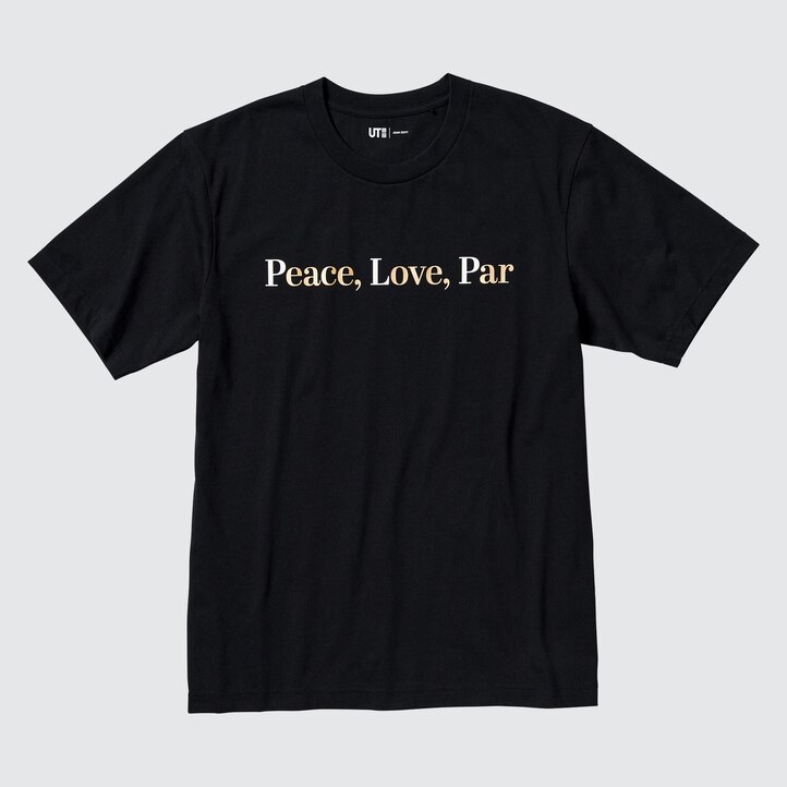 UNIQLO Peace For All Graphic T-Shirt Adam Scott Svarte | 92VLRZQYI