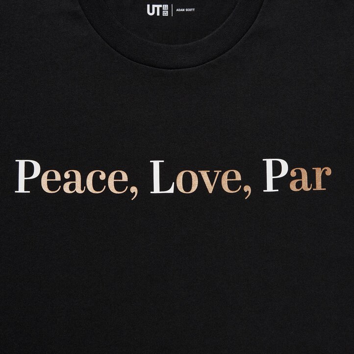 UNIQLO Peace For All Graphic T-Shirt Adam Scott Svarte | 92VLRZQYI