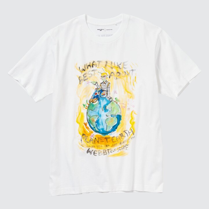 UNIQLO Peace For All Graphic T-Shirt Francesco Risso Hvite | 97XFZEUKJ