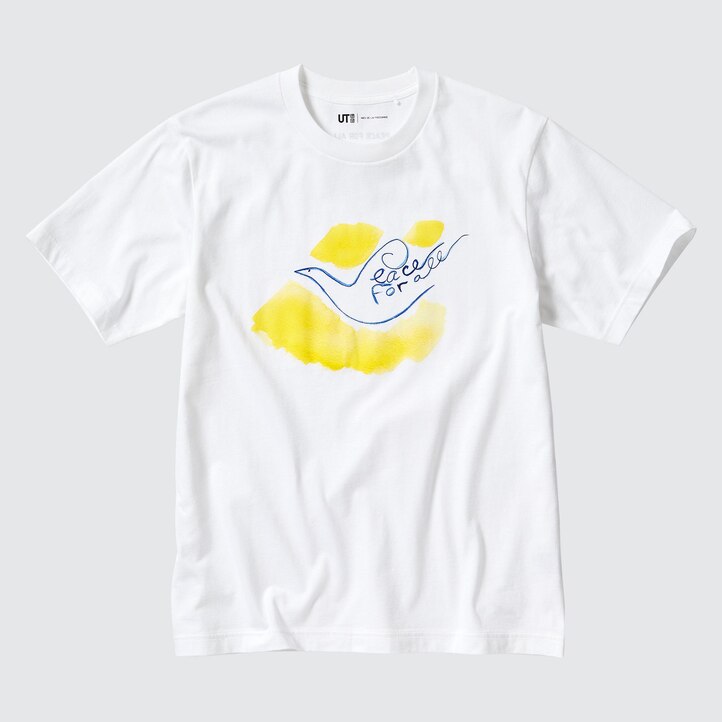 UNIQLO Peace For All Graphic T-Shirt Ines De La Fressange Hvite | 37LUCRAYJ