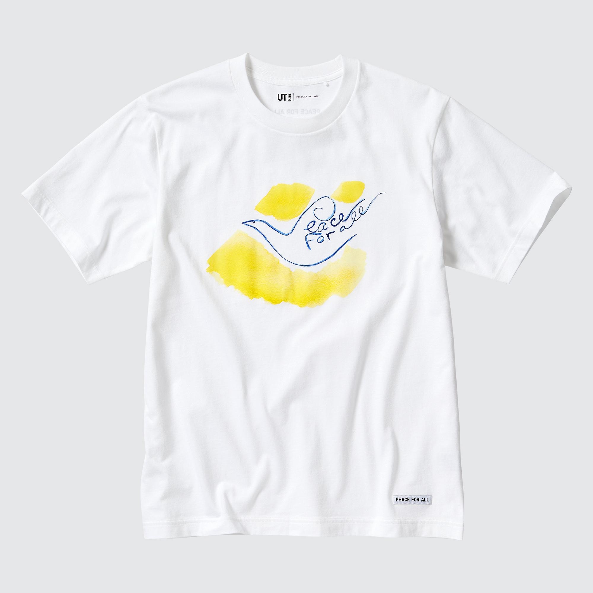 UNIQLO Peace For All Graphic T-Shirt Ines De La Fressange Hvite | 37LUCRAYJ