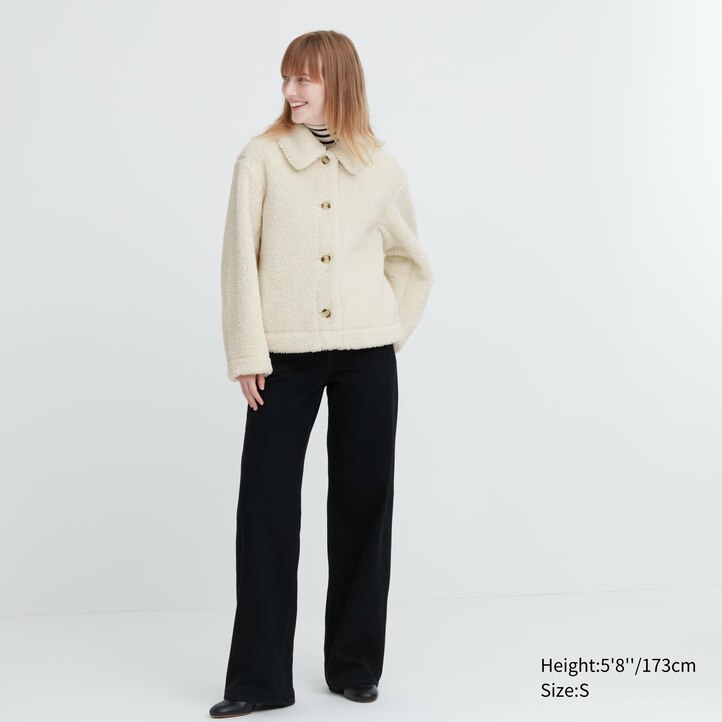 UNIQLO Pile Lined Fleece Jacket Svarte | 25HPNTWJG