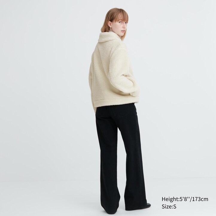 UNIQLO Pile Lined Fleece Jacket Svarte | 25HPNTWJG