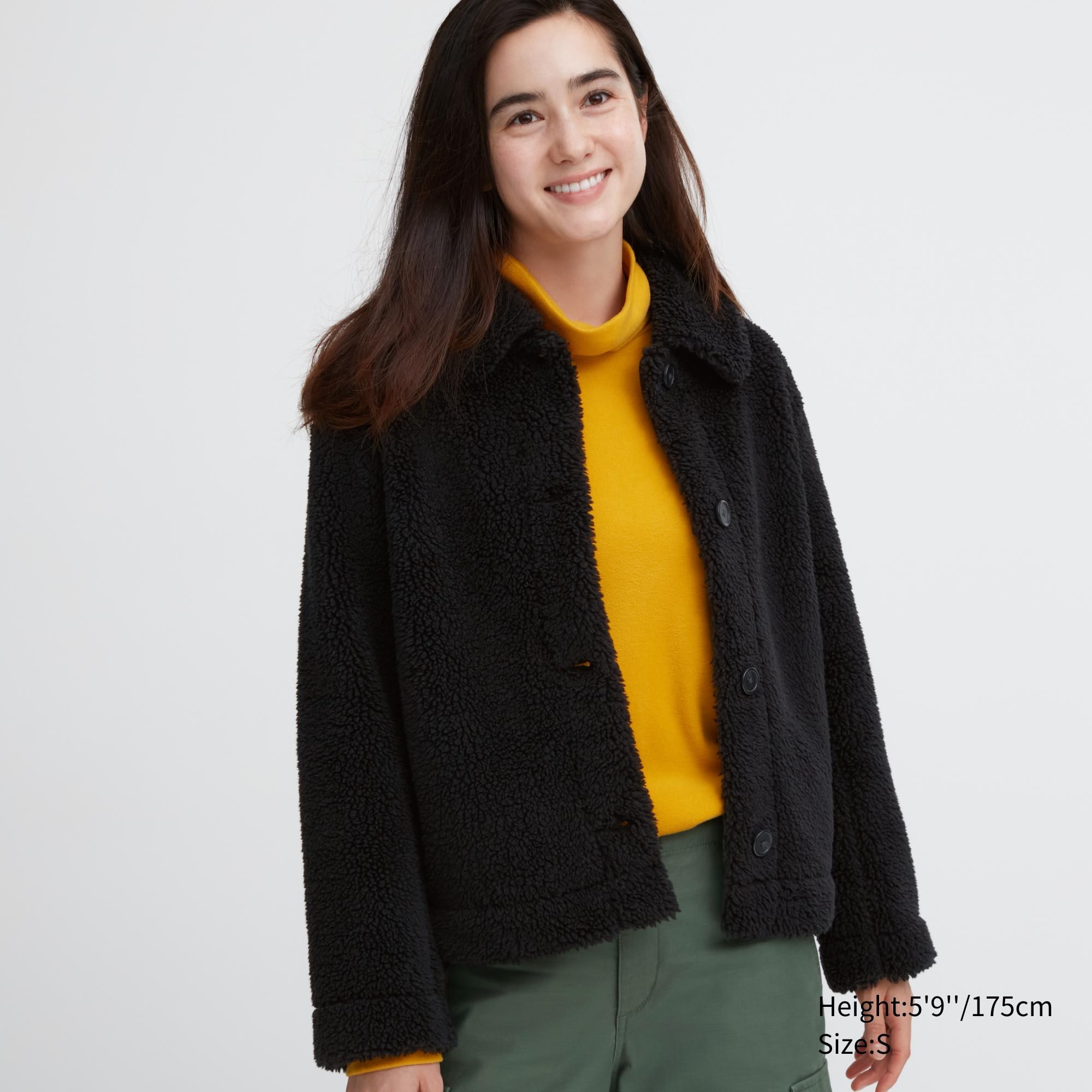 UNIQLO Pile Lined Fleece Jacket Svarte | 25HPNTWJG