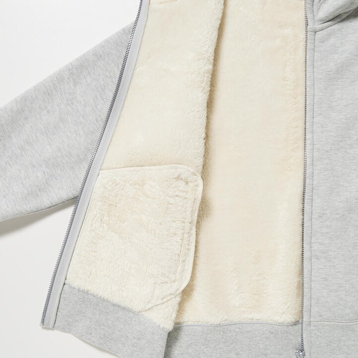 UNIQLO Pile Lined Sweat Zipped Hoodie Marineblå | 63QYHISCB