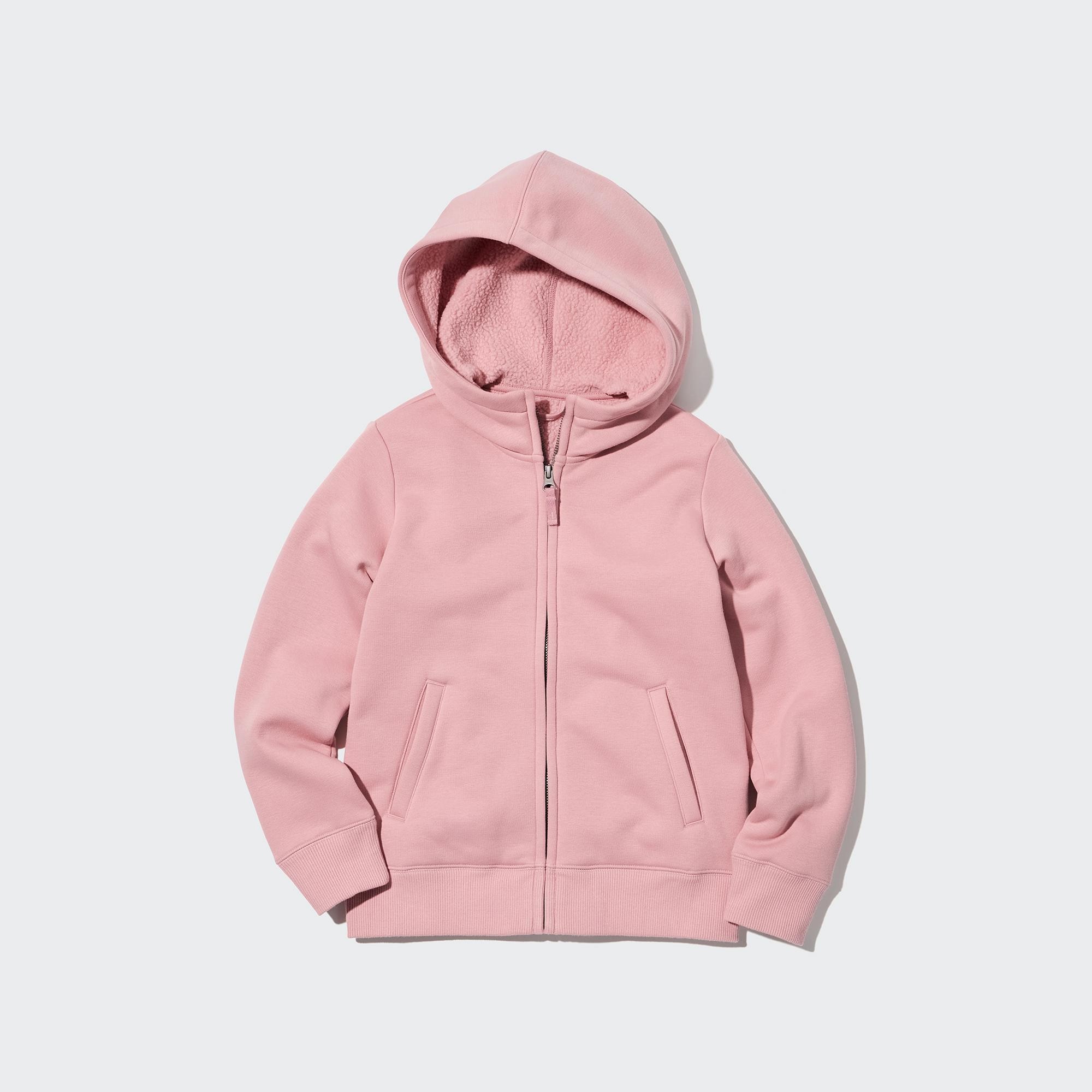 UNIQLO Pile Lined Sweat Zipped Hoodie Rosa | 74TYSKXLZ