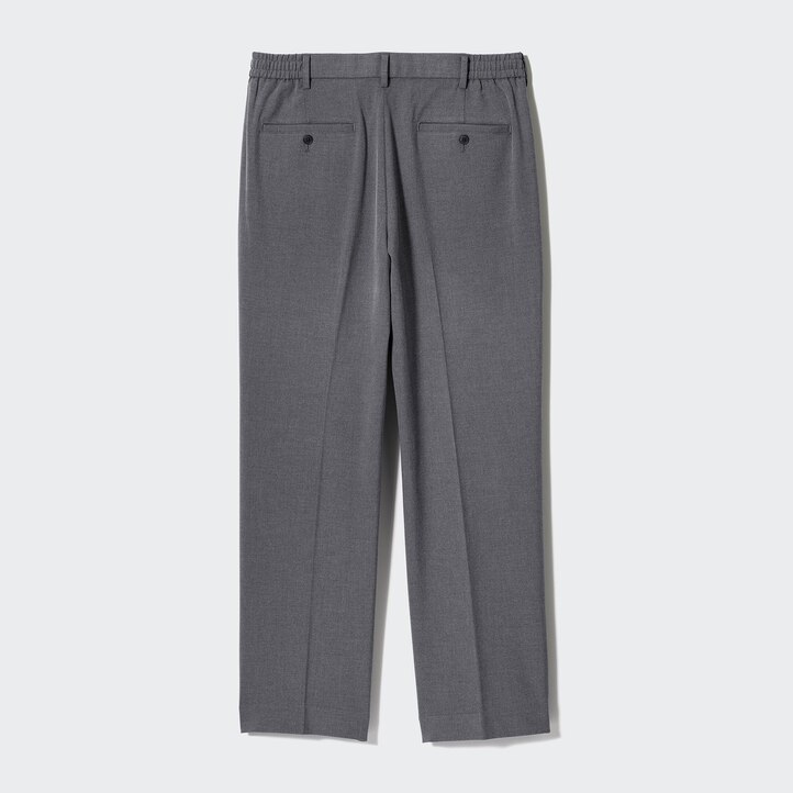 UNIQLO Pleated Wide Leg Trousers Gray | 09ILTACQJ