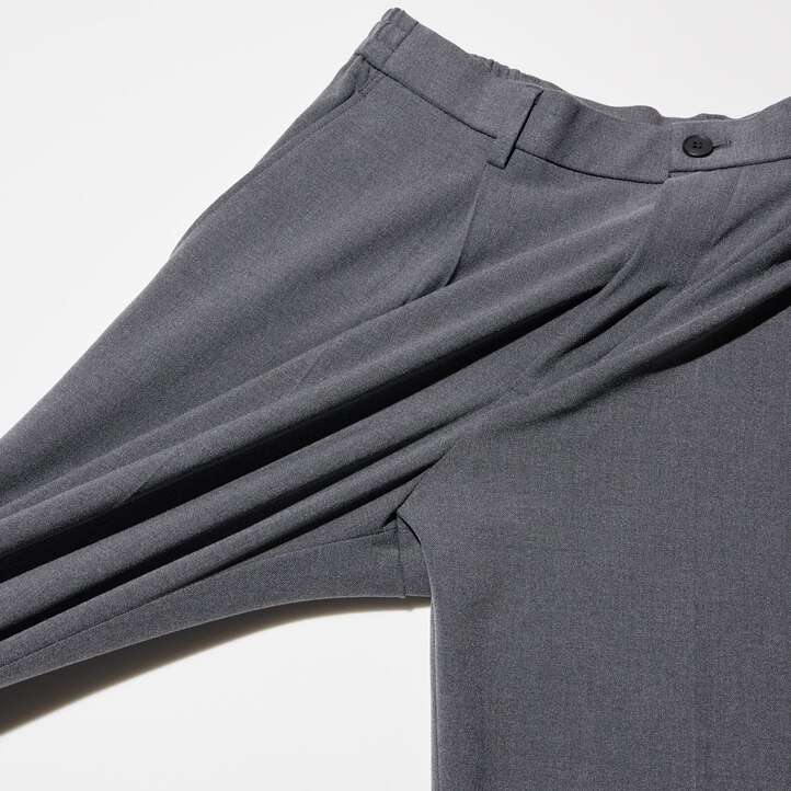 UNIQLO Pleated Wide Leg Trousers Gray | 09ILTACQJ