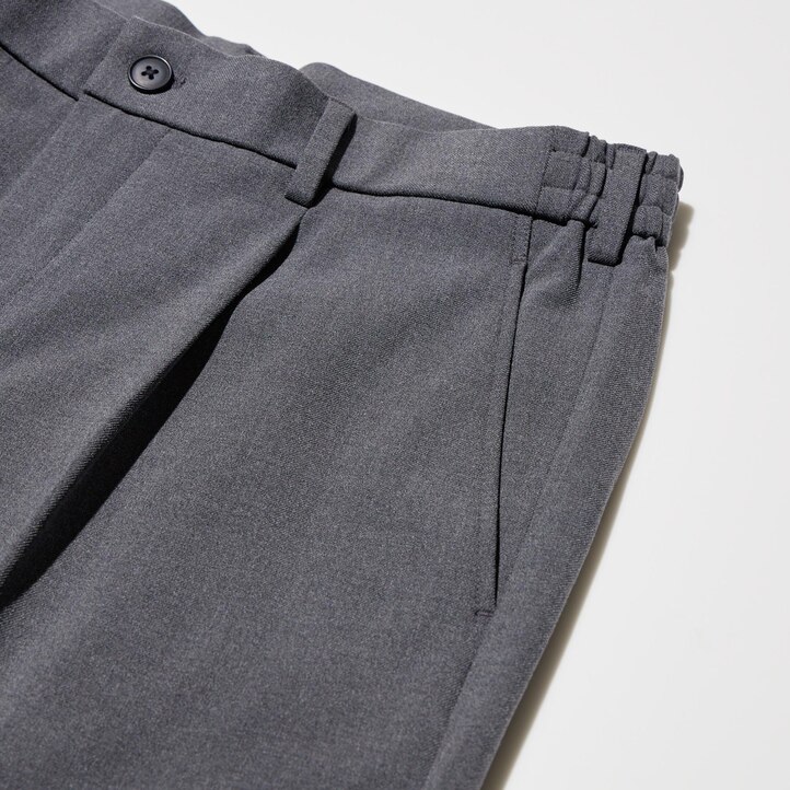 UNIQLO Pleated Wide Leg Trousers Gray | 09ILTACQJ