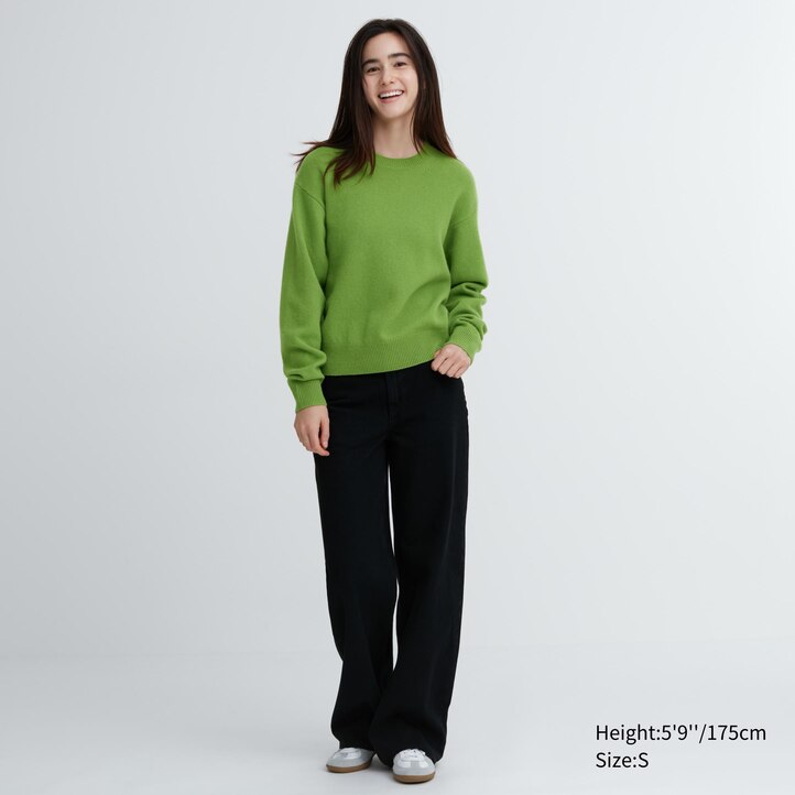 UNIQLO Premium Lambswool Crew Neck Jumper Grønn | 06HPYJLOT