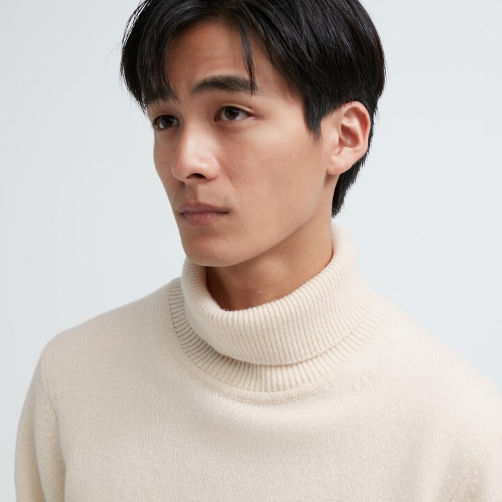 UNIQLO Premium Lambswool Turtleneck Jumper Blå | 61IUBZPSA