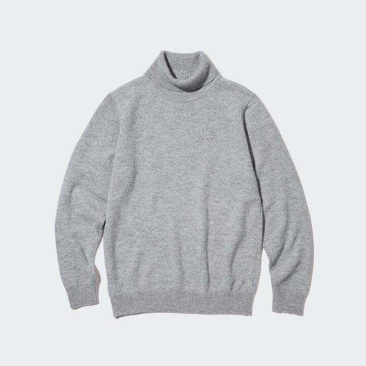 UNIQLO Premium Lambswool Turtleneck Jumper Blå | 61IUBZPSA