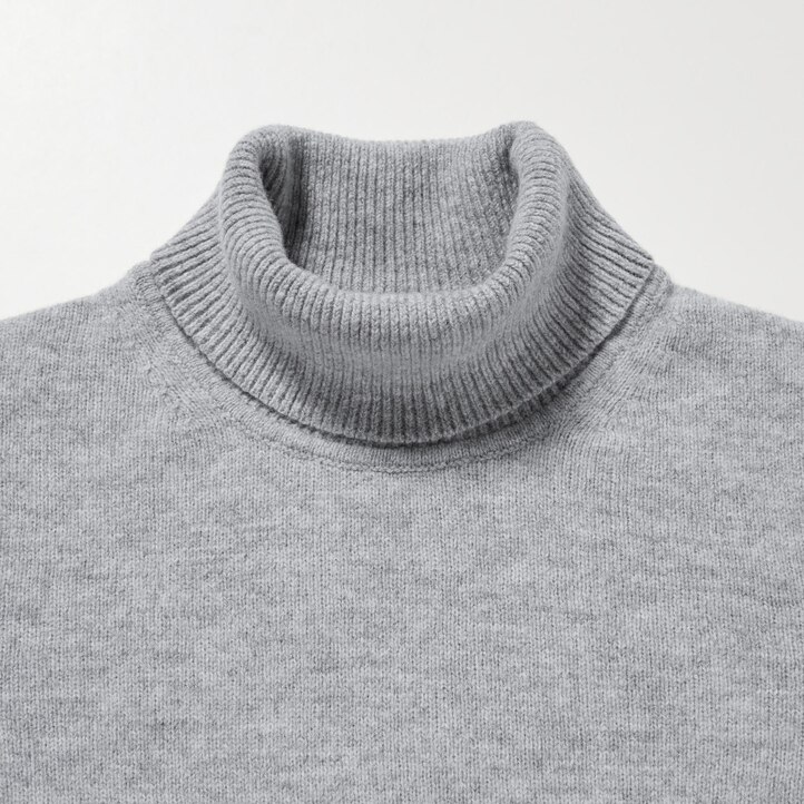 UNIQLO Premium Lambswool Turtleneck Jumper Blå | 61IUBZPSA