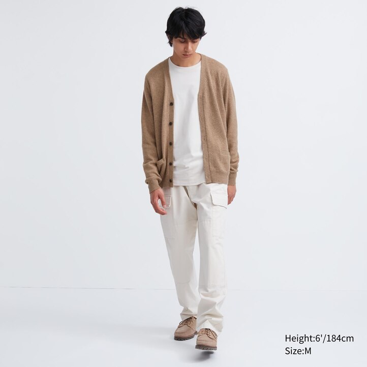 UNIQLO Premium Lambswool V Neck Cardigan Gray | 04LYJBTPA