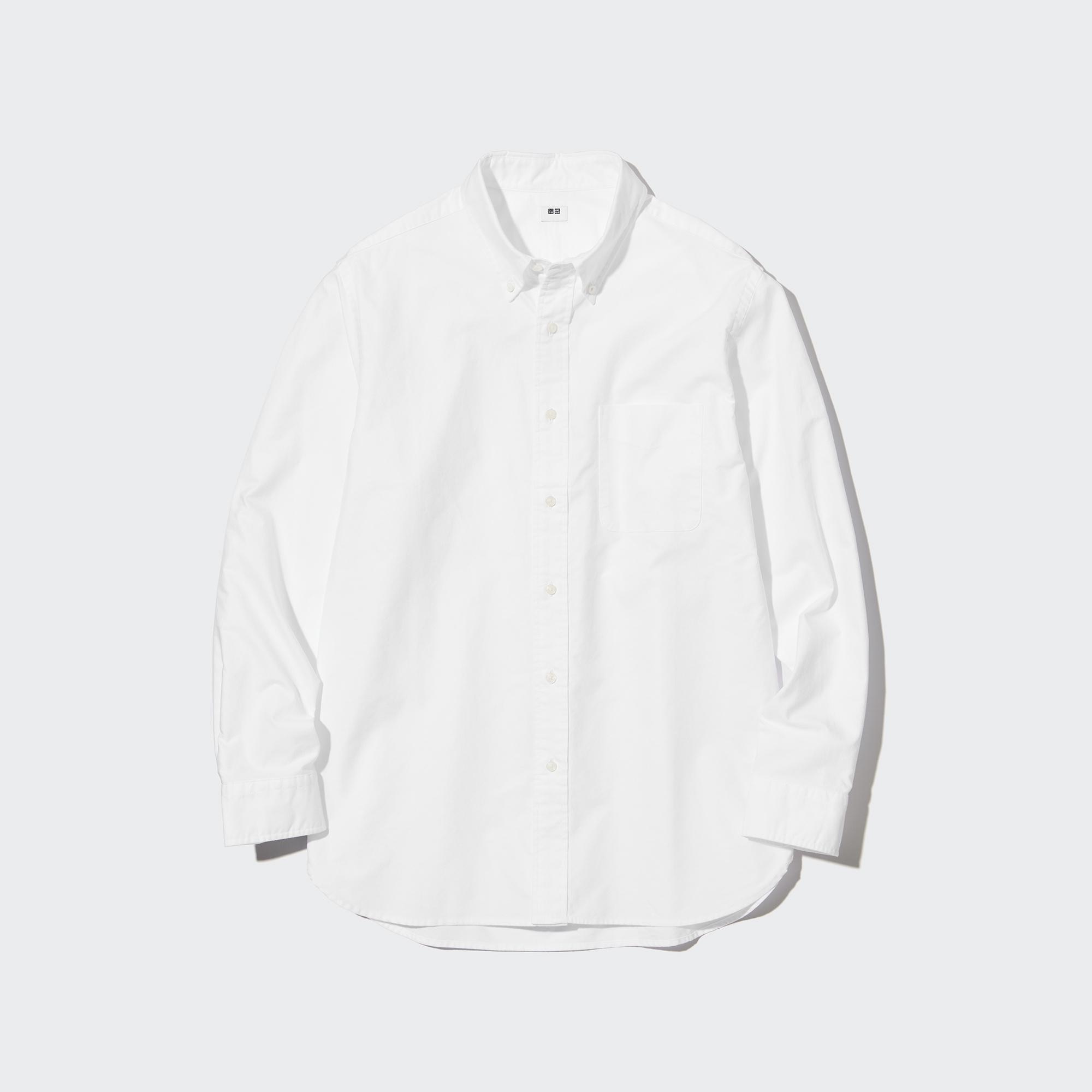 UNIQLO Regular Fit Oxford Shirt Button Down Collar Hvite | 20SVDQONA