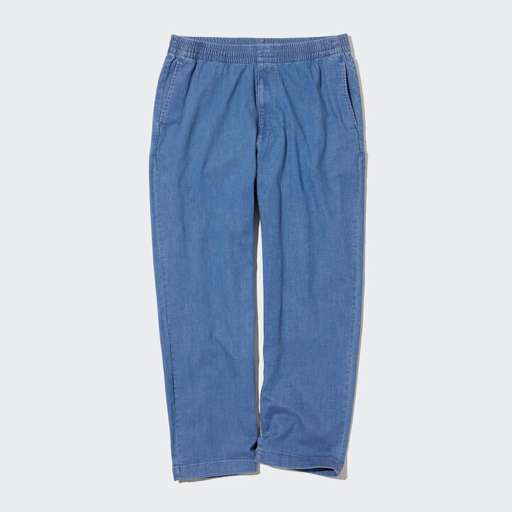 UNIQLO Relaxed Fit Ankle Length Jeans Blå | 96TEAYFKU