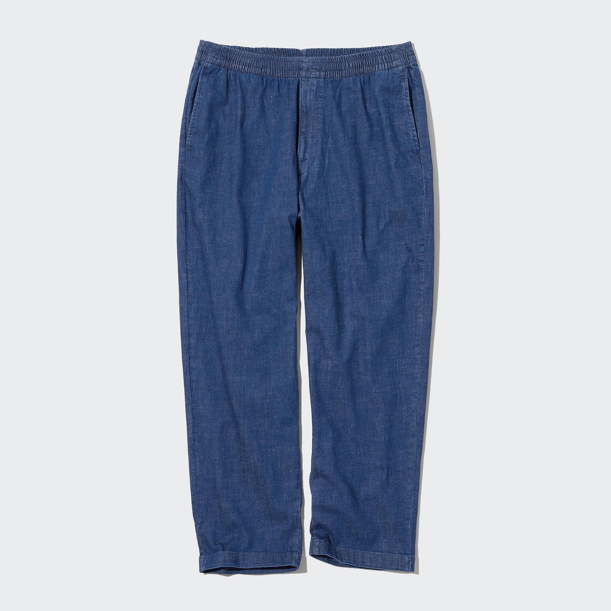 UNIQLO Relaxed Fit Ankle Length Jeans Blå | 96TEAYFKU