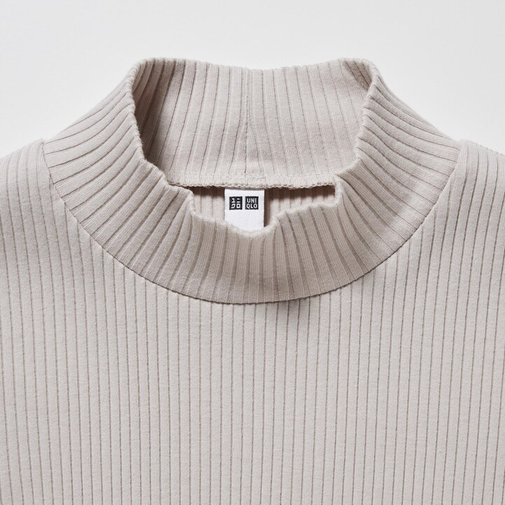 UNIQLO Ribbed High Neck Long Sleeved T-Shirt Mørke Oransje | 85PUJWBHO