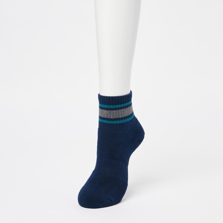 UNIQLO Ribbed Socks Three Pairs Marineblå | 92JFWZDCE