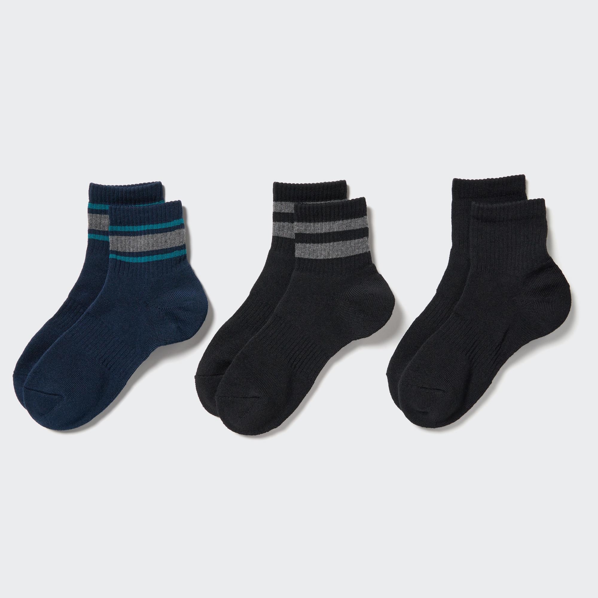 UNIQLO Ribbed Socks Three Pairs Marineblå | 92JFWZDCE