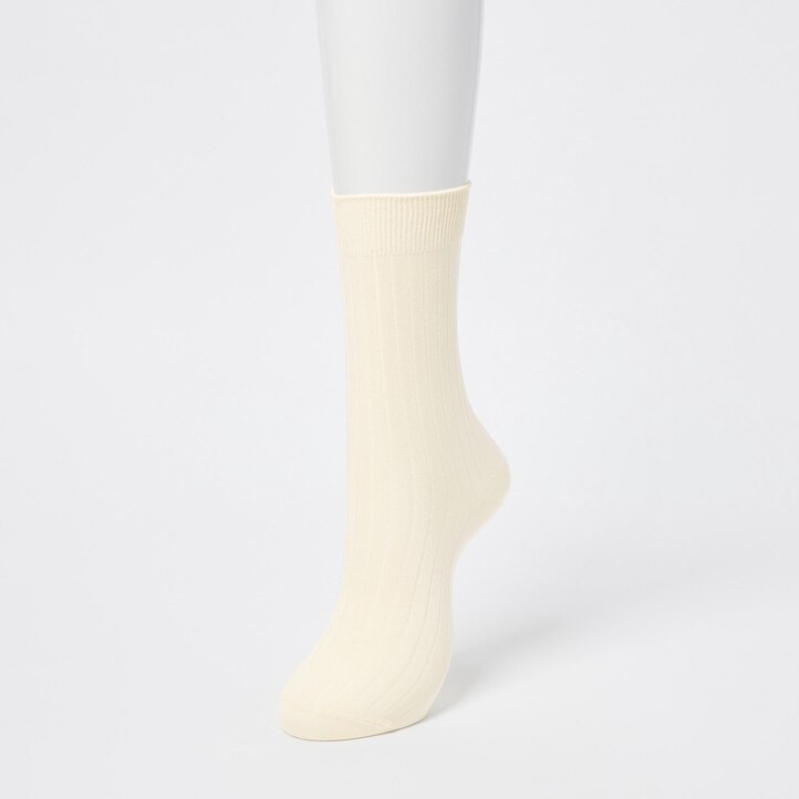 UNIQLO Ribbed Socks Three Pairs Svarte | 24NFOBUIH