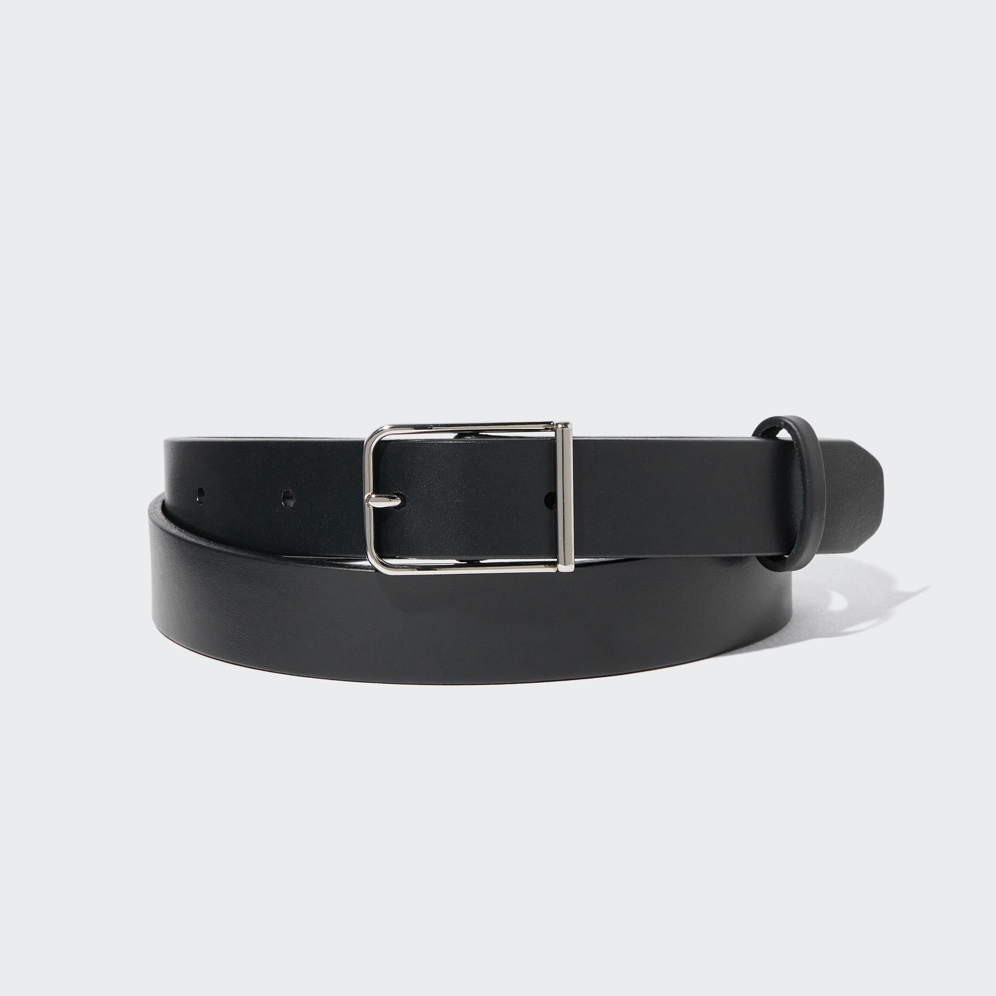 UNIQLO Rounded Square Buckle Belt Svarte | 61LBOIVWT