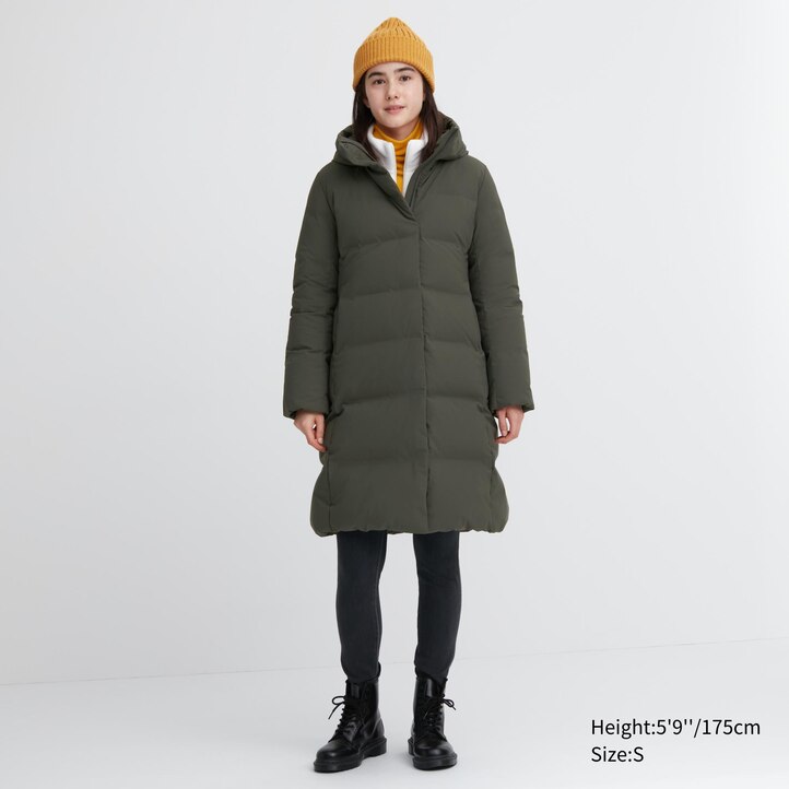 UNIQLO Seamless Down Long Coat Svarte | 05SPAKBJT