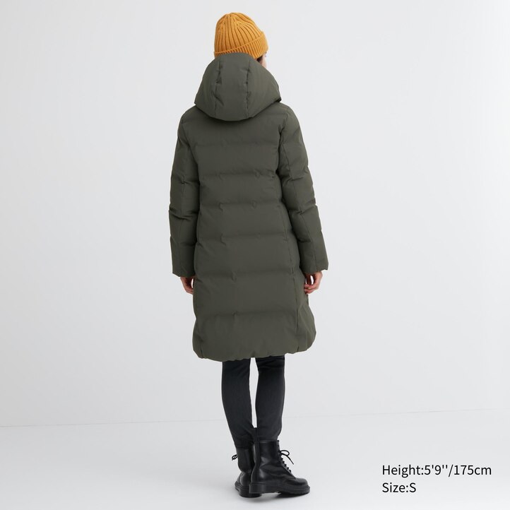 UNIQLO Seamless Down Long Coat Svarte | 05SPAKBJT