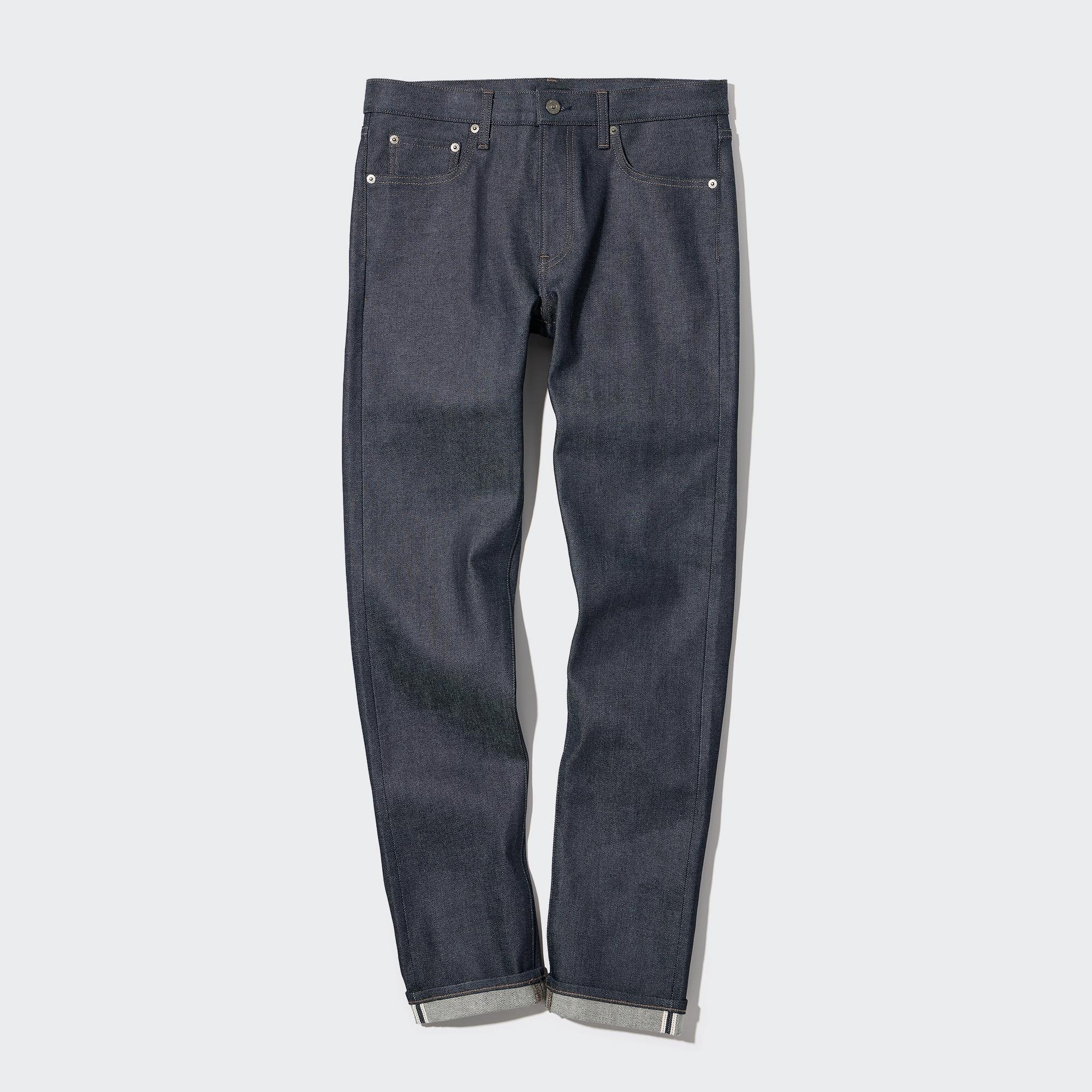 UNIQLO Selvedge Stretch Slim Fit Jeans Marineblå | 06BLFEXOP