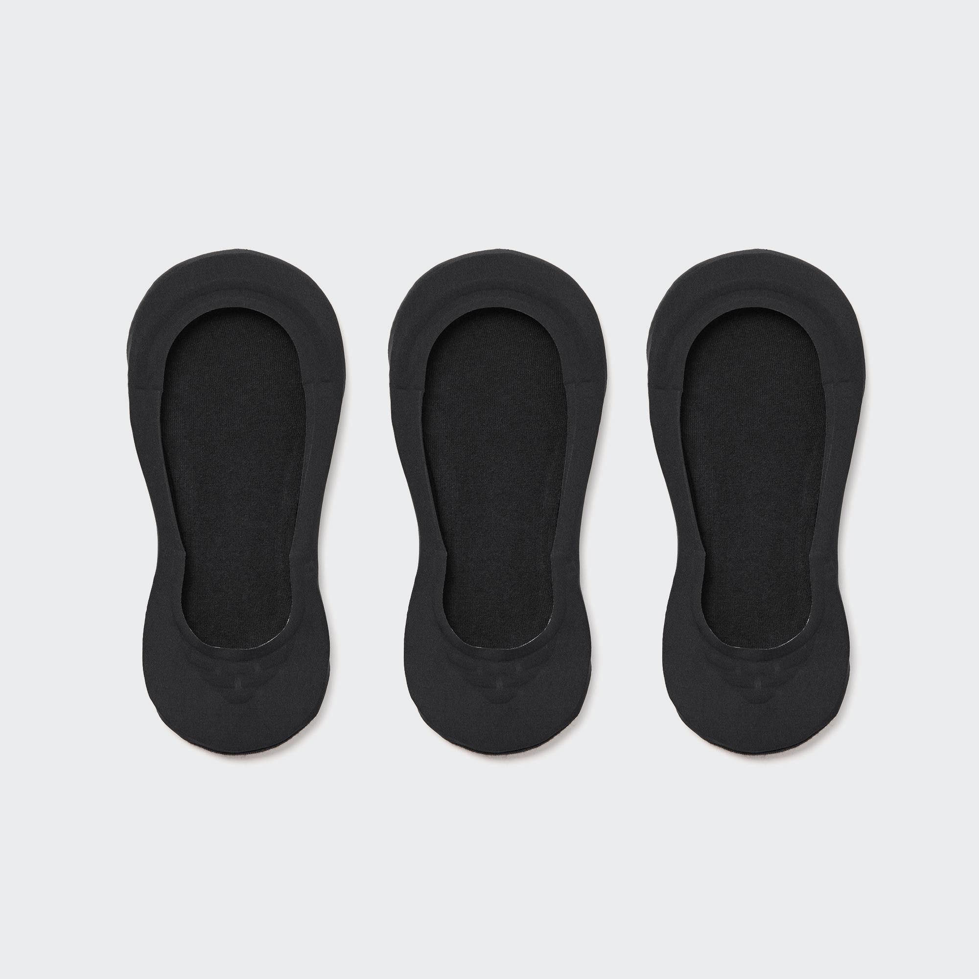 UNIQLO Sheer Invisible No Show Socks Three Pairs Svarte | 01IXKSURY