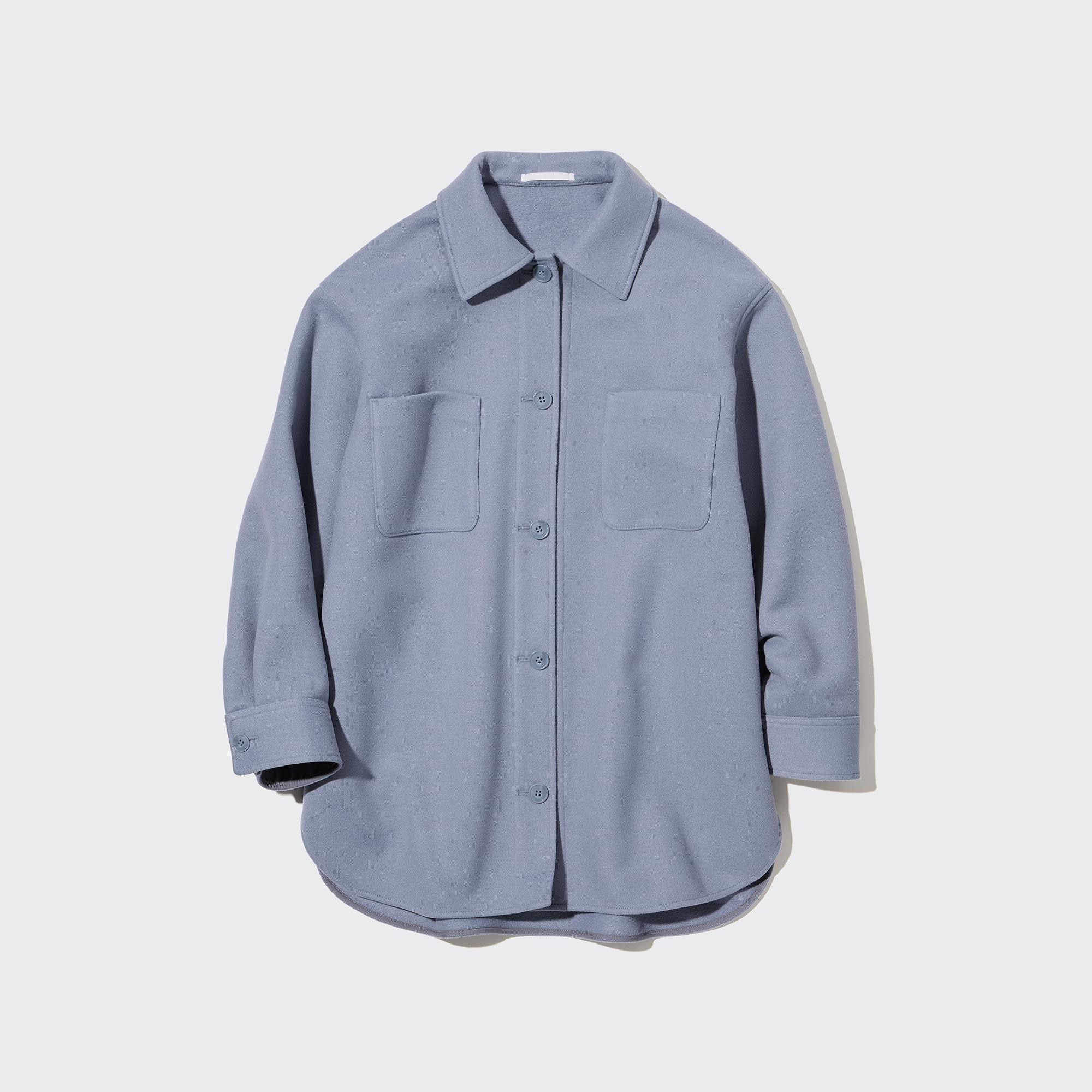 UNIQLO Shirt Jacket Blå | 93ARFOQLX