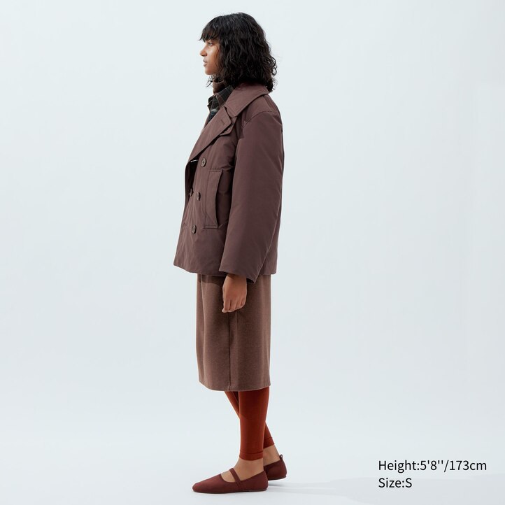 UNIQLO Short Padded Pea Coat Svarte | 18HZWQDGE