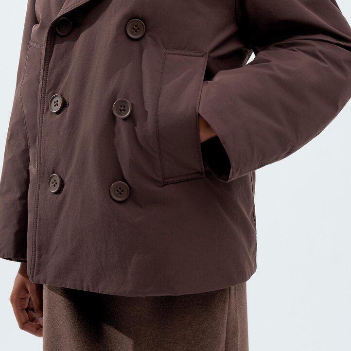 UNIQLO Short Padded Pea Coat Svarte | 18HZWQDGE