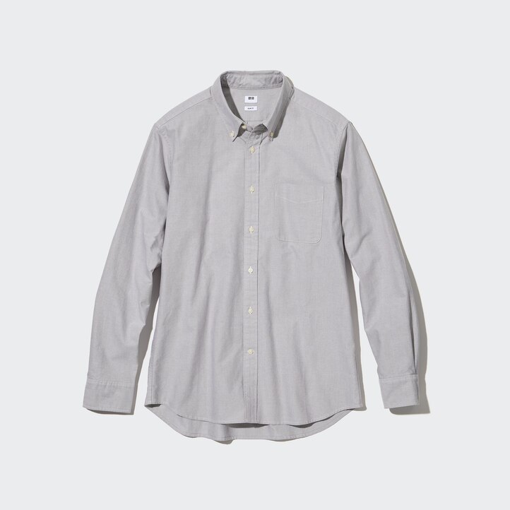 UNIQLO Slim Fit Oxford Shirt Gray | 29HXRUBEL