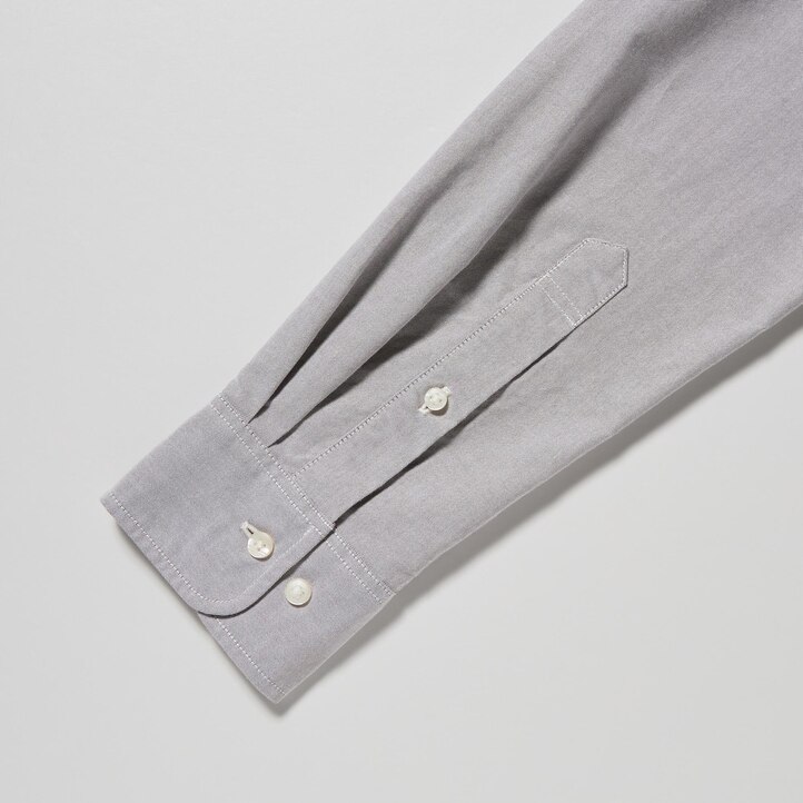 UNIQLO Slim Fit Oxford Shirt Gray | 29HXRUBEL