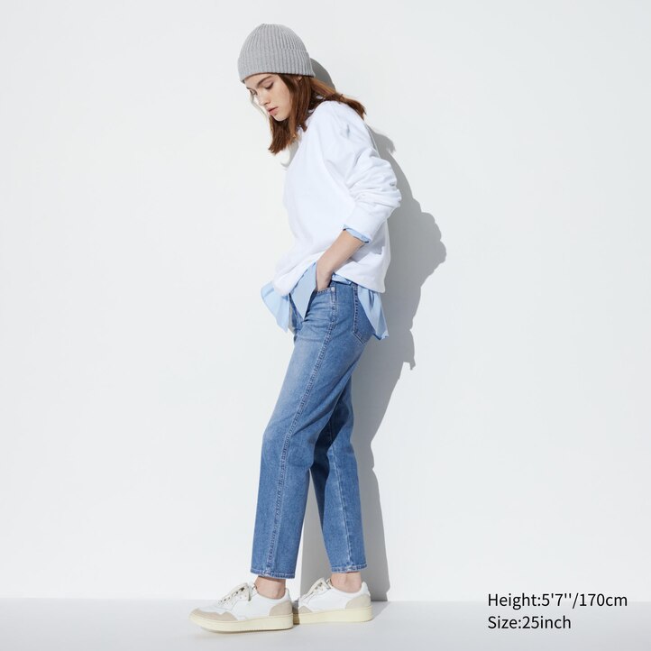 UNIQLO Slim Fit Straight Leg Ankle Length Jeans Marineblå | 61EZWLIDX