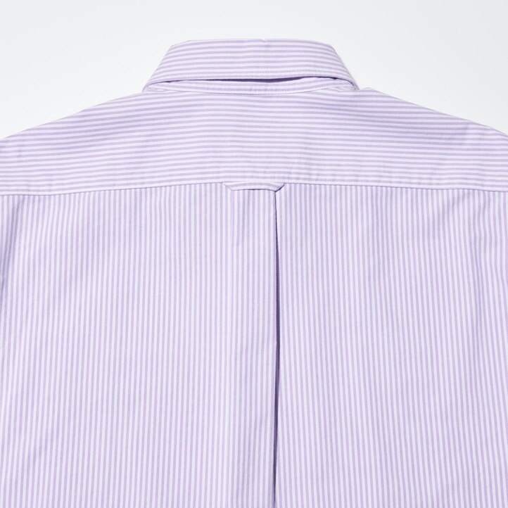 UNIQLO Slim Fit Striped Oxford Shirt Gray | 19BZFDWQH