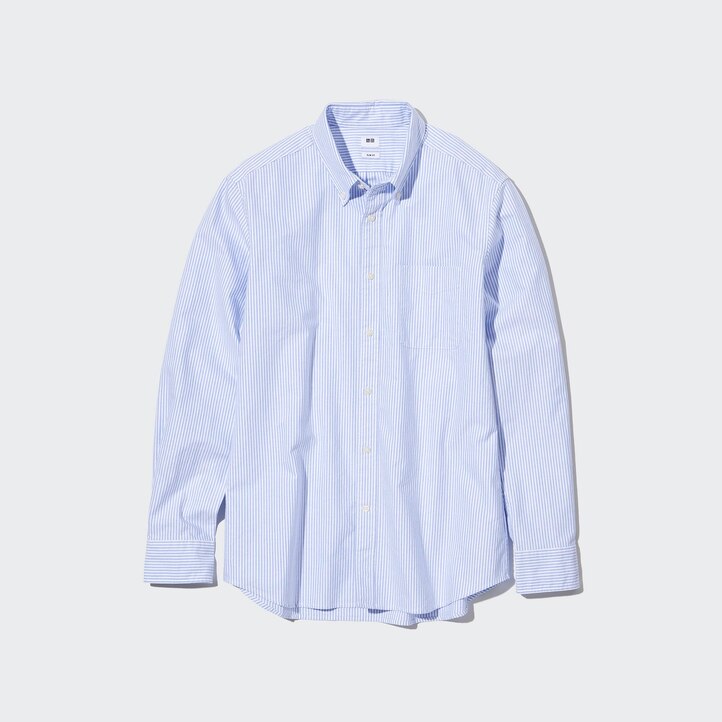 UNIQLO Slim Fit Striped Oxford Shirt Grønn | 05GNLBMUD