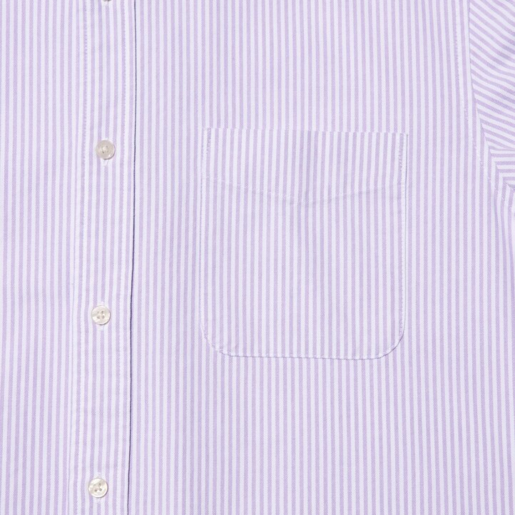 UNIQLO Slim Fit Striped Oxford Shirt Regular Collar Blå | 47FDXEHRP