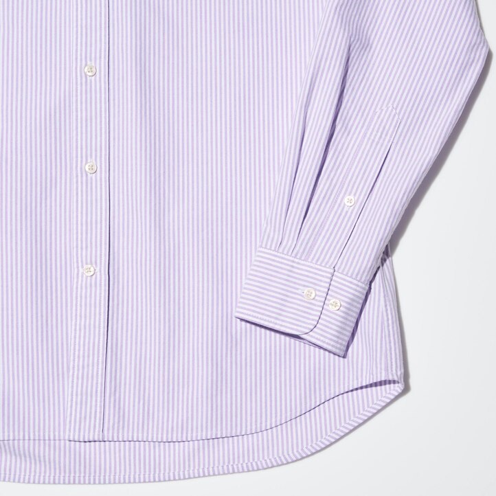 UNIQLO Slim Fit Striped Oxford Shirt Regular Collar Blå | 47FDXEHRP