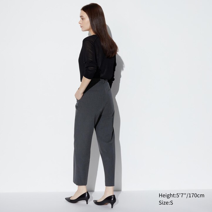 UNIQLO Smart Ankle Length Trousers Gray | 17PORBIMQ