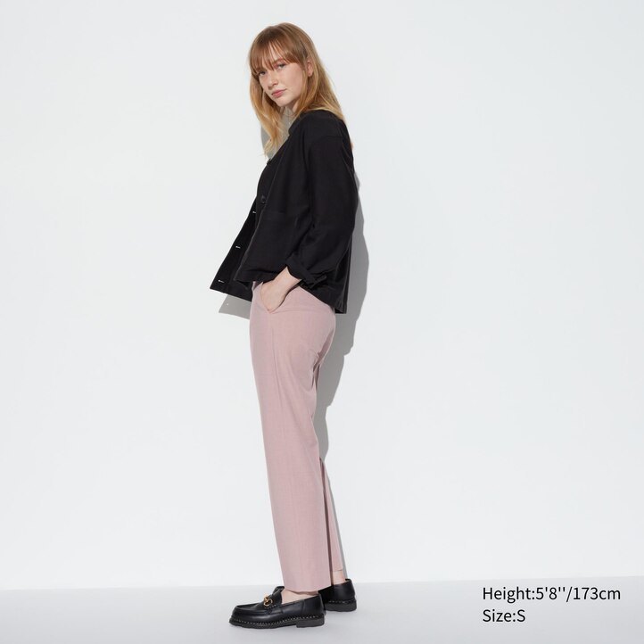 UNIQLO Smart Ankle Length Trousers Long Svarte | 59TELWKVN