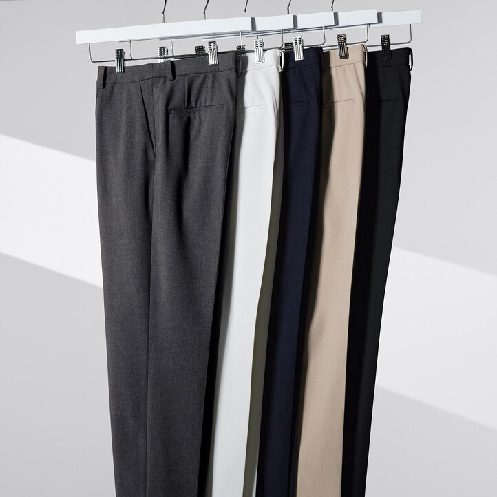 UNIQLO Smart Ankle Length Trousers Long Svarte | 59TELWKVN