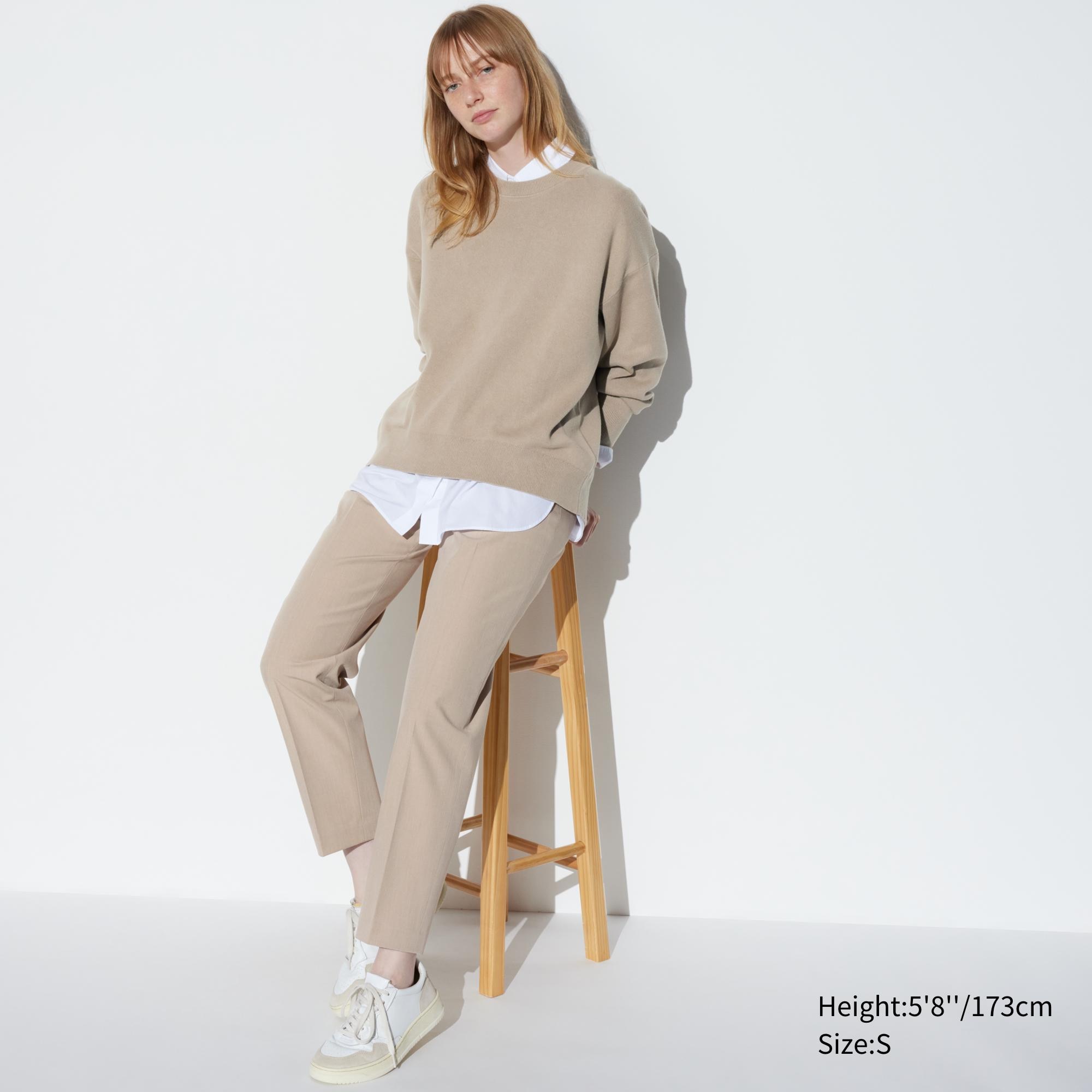 UNIQLO Smart Ankle Length Trousers Long Beige | 69OQWSIXP