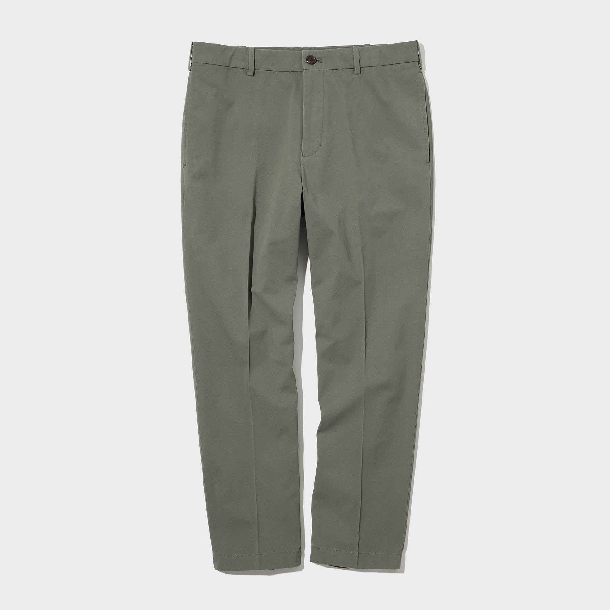 UNIQLO Smart Cotton Ankle Length Trousers Olivengrønne | 70COESRTU