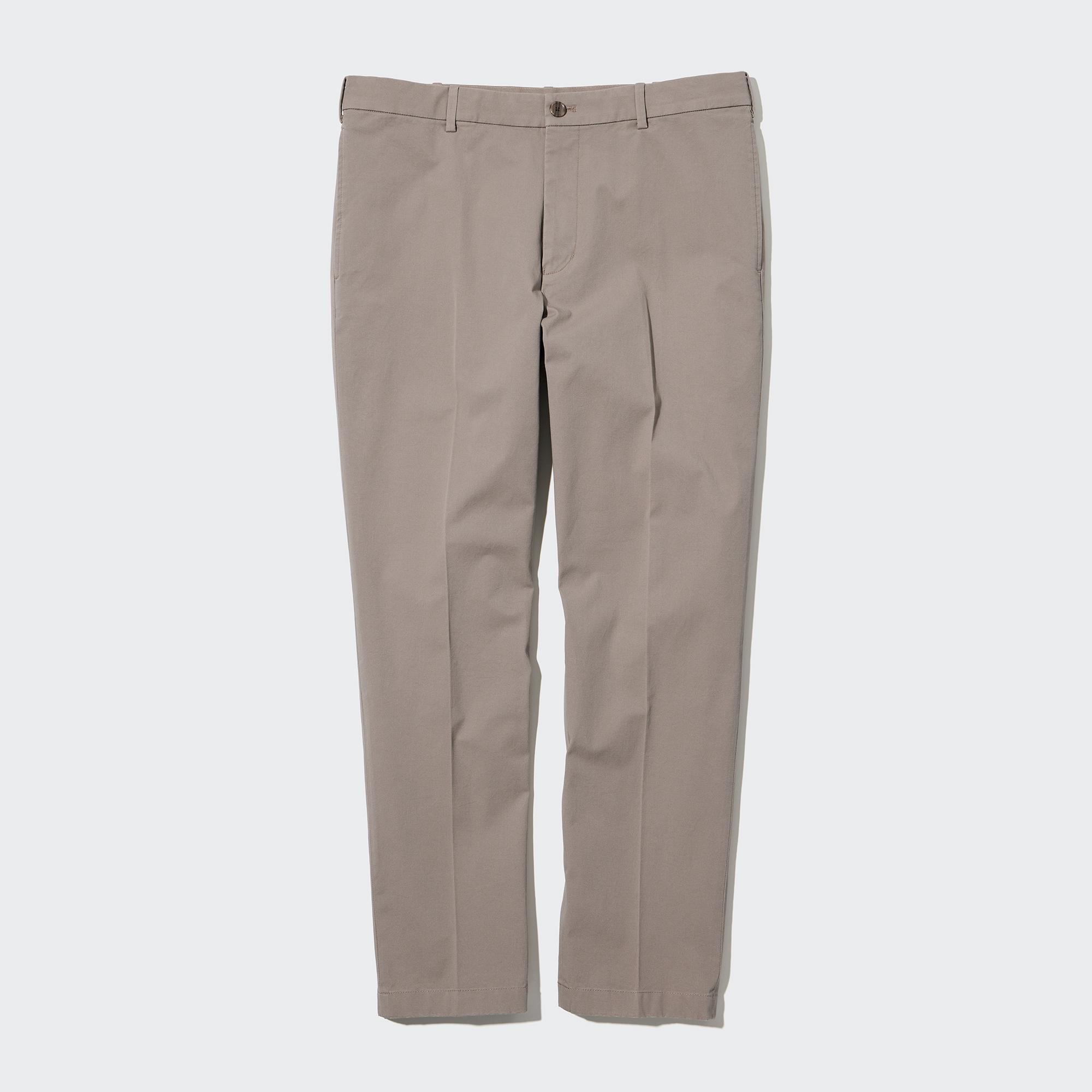 UNIQLO Smart Cotton Ankle Length Trousers Long Beige | 09SKVMHLN