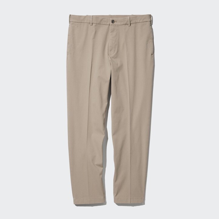 UNIQLO Smart Cotton Ankle Length Trousers Long Marineblå | 14BVMOXPL