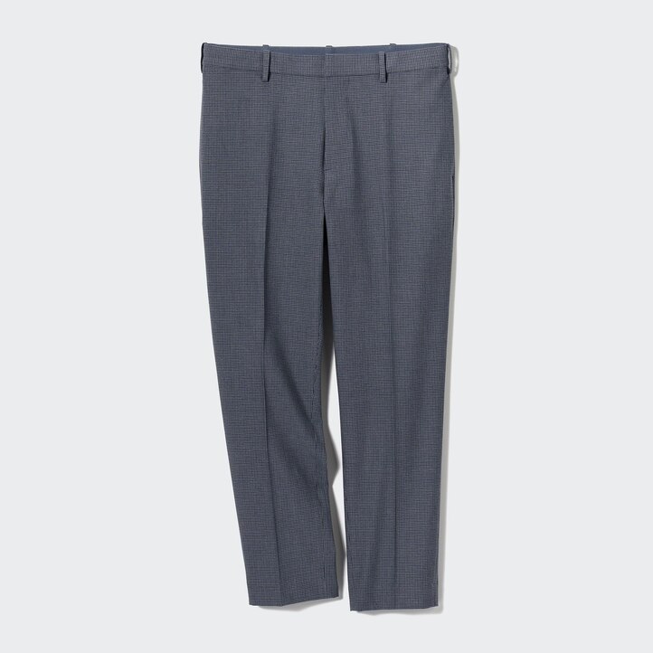 UNIQLO Smart Gunclub Checked Ankle Length Trousers Gray | 79IAMWSUF