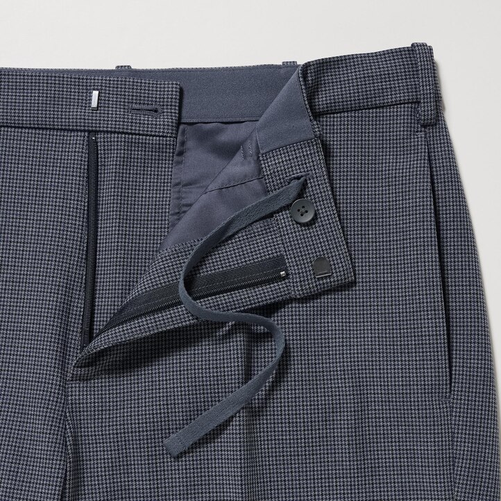 UNIQLO Smart Gunclub Checked Ankle Length Trousers Gray | 79IAMWSUF